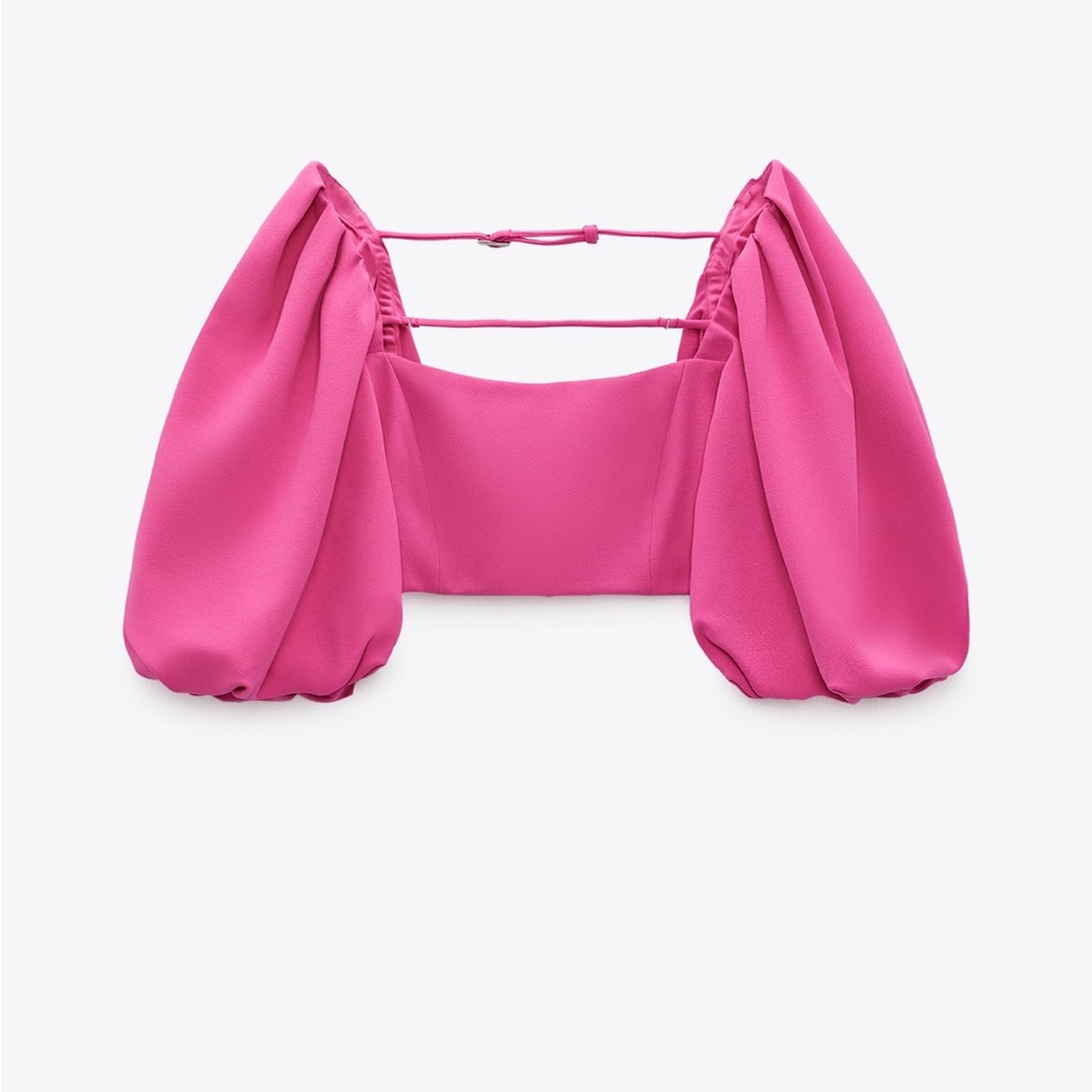 Zara | Crop Balloon Sleeve Top